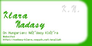 klara nadasy business card